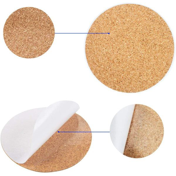  Adhesive Coaster Cork Sheet Round (Pack Of 50 Sheets)