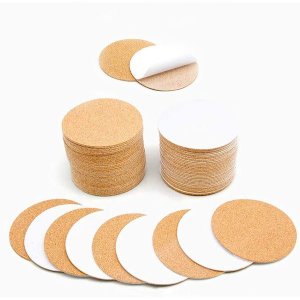  Adhesive Coaster Cork Sheet Round (Pack Of 50 Sheets)