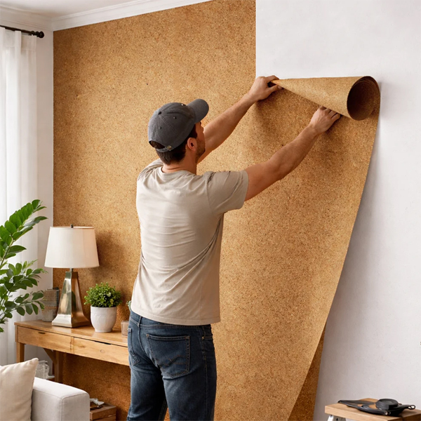 Large Fine-Grain Cork Roll for Pinboards & Decorative Cork Walls